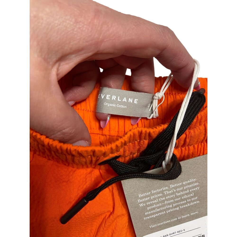 NWT Everlane Orange Seersucker Boxer Shorts-sz Small - Picture 5 of 10